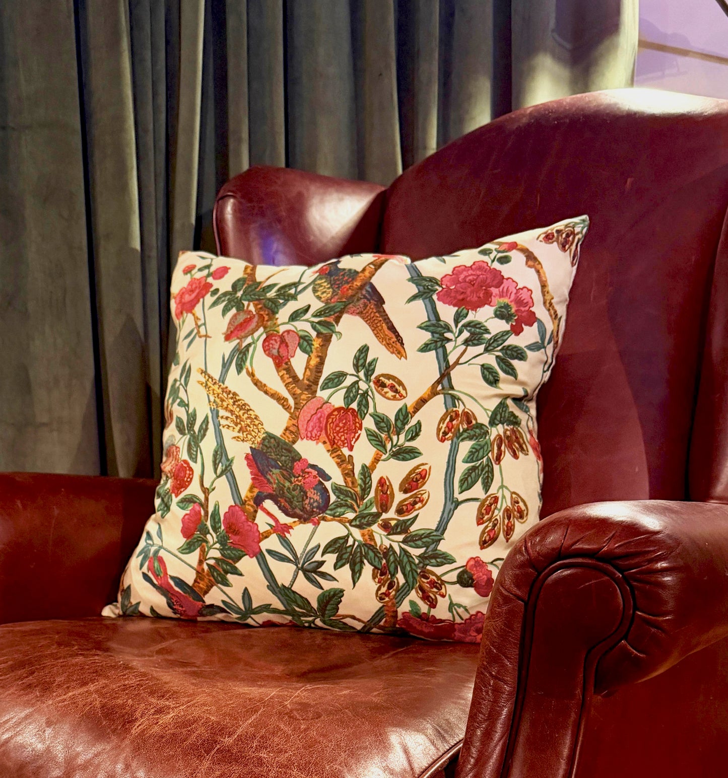 The Emperor's Pheasant Cushion Cover - Silk Satin Twill