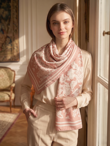 Florence May Large Silk Scarf - Silk Satin Twill
