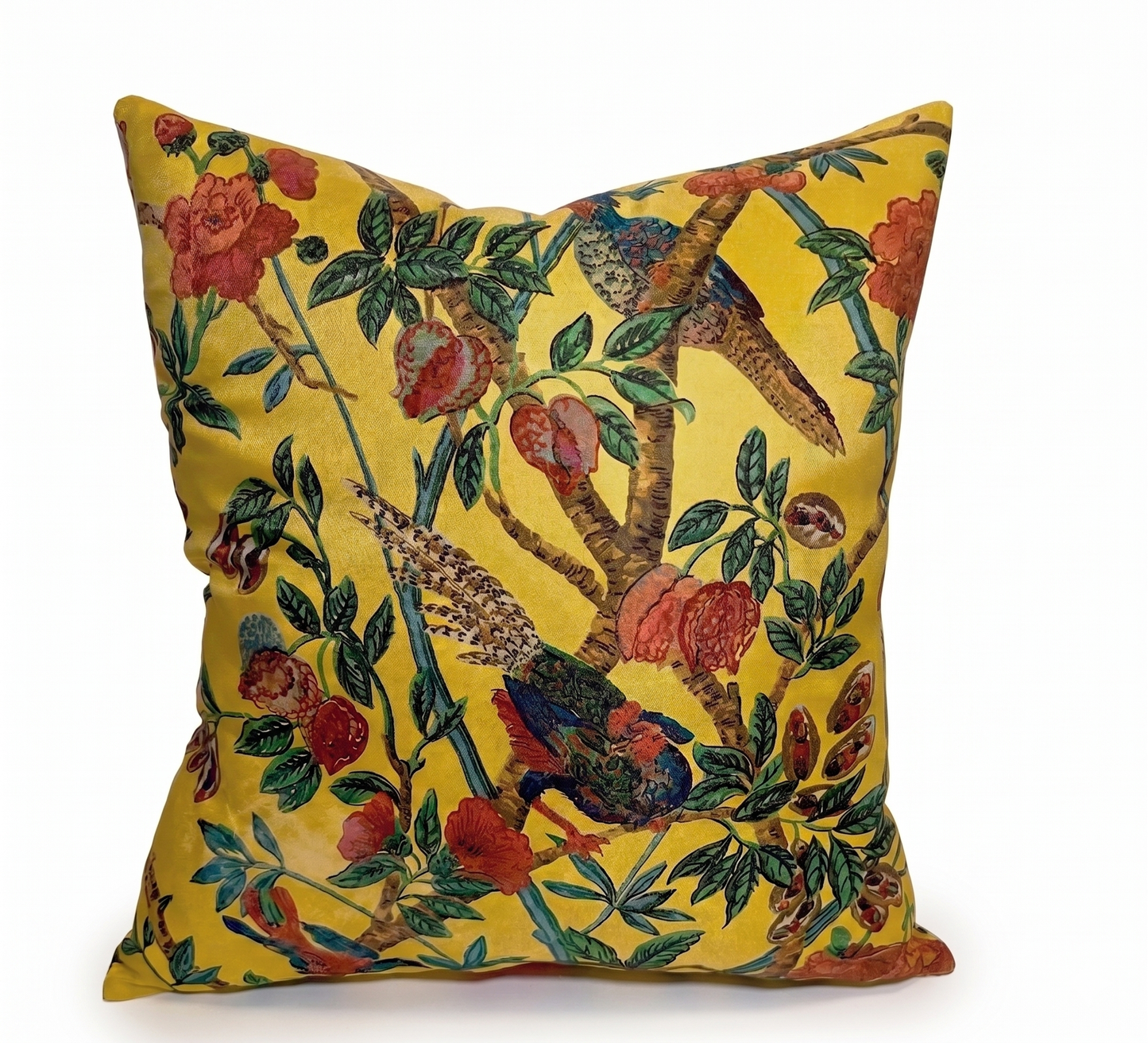 The Emperor's Pheasant Cushion Cover - Silk Satin Twill